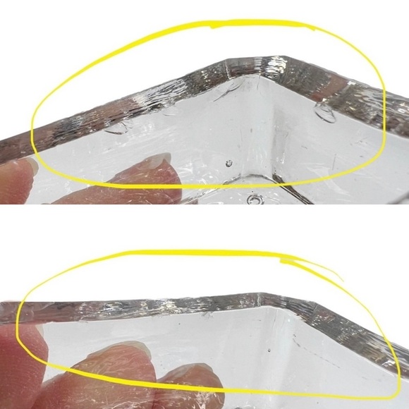 Lot of 2 Vintage Clear Glass Open Salt Cellars Wood Log & Rectangle Tub - Picture 14 of 15